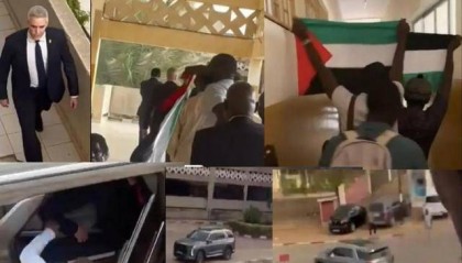 画面曝光!以色列驻塞内加尔大使被支持巴勒斯坦抗议者驱赶出校园