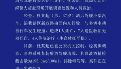 山东聊城醉驾车祸致8人死亡,官方通报!