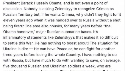 特朗普炮轰泽连斯基:他可以选择再打三年 然后失去整个国家