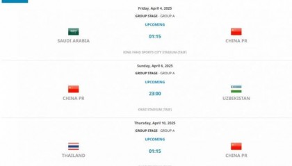 U17亚洲杯赛程:中国队4月4日凌晨小组赛首轮对阵东道主沙特