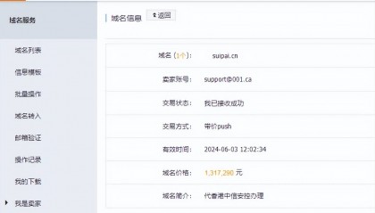 穗牌电动车花重金130万购得品牌域名suipai.cn