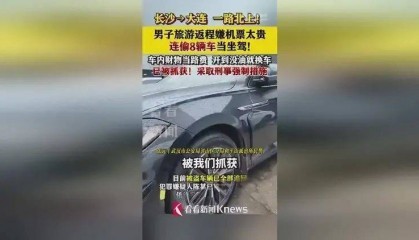 嫌旅游返程机票贵,男子从湖南到辽宁一路连偷8辆车,开到没油就换车