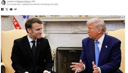 外媒:马克龙虽“极力恭维” 美欧依旧渐行渐远