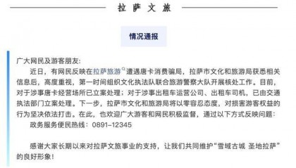 拉萨通报出租车唐卡消费骗局:已立案处理