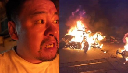 吃夜宵顺手救了一栋楼的人!扬州一男子凌晨遇楼边电瓶车着火,冒险将其拖走获网友点赞