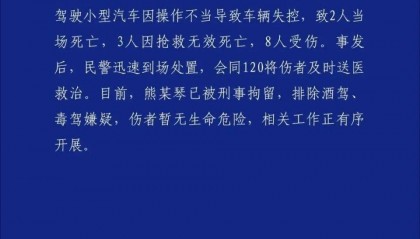湖北利川发生交通事故致5死8伤,肇事者已被刑拘