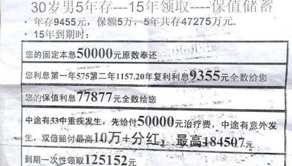 15年前买的保险到期不按当初承诺兑付 说好能领12.5万余元却只给6.6万元