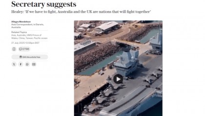 外媒:英国防大臣称台海若爆发冲突 英国或介入“战斗”