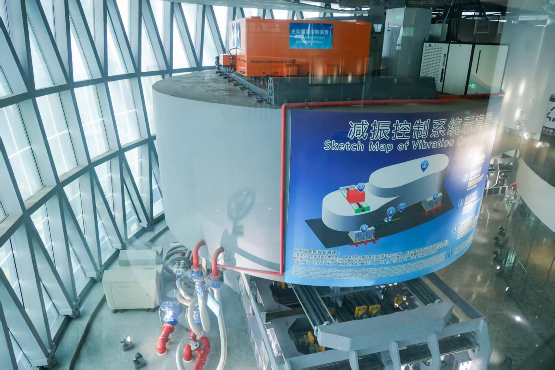 超强台风来袭,广州塔“定塔神器”出现明显摆动